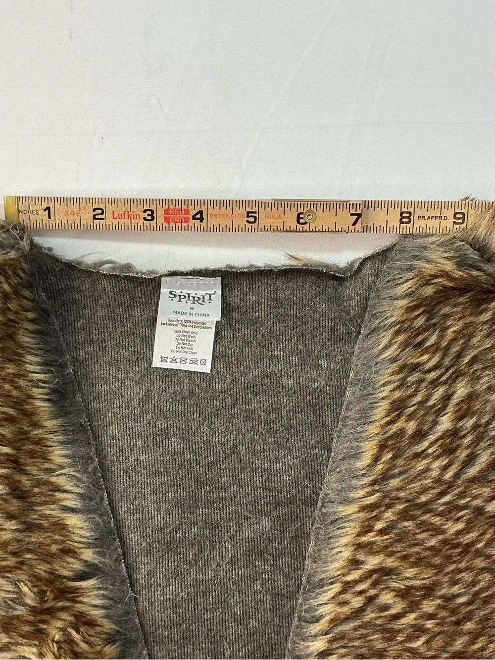 Spirit Faux Fur Shawl in Brown and Tan - Picture 7 of 8